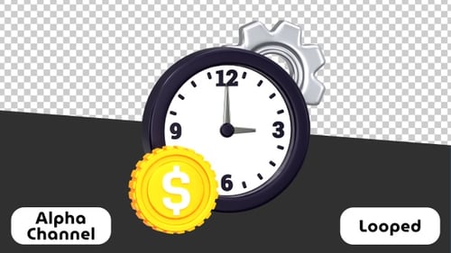 3D Time Management and Productivity Animation | Alpha Channel