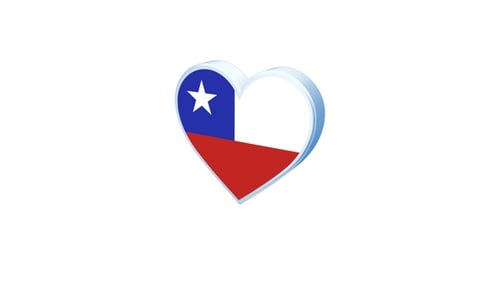 Chile Flag Heart Shape