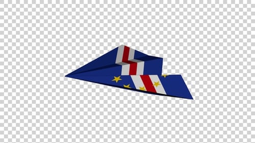 Avion en papier avec drapeau du Cap-Vert