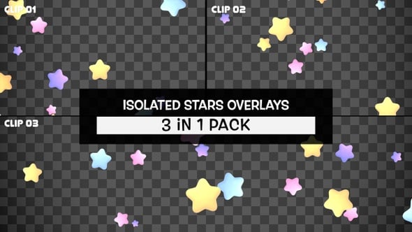 Colorful Floating Stars Celebration Overlays, Overlays Motion Graphics ...