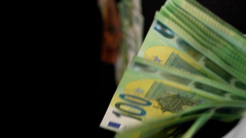 Counting Euro Banknotes with Counter, Vertical Video 18