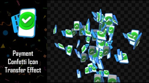 Payment Confetti Icon Transfer Effect