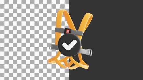 3D Animation of High-Quality Safety Harness for Industrial Safety | Alpha Channel