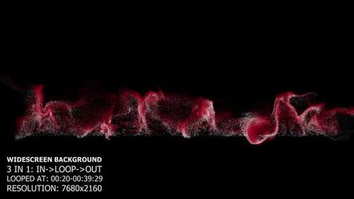 Particles Waves Red White Background