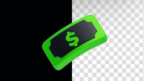 3d animation of dollar banknote stack icon