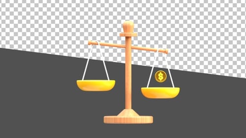 3D Justice Balance Scale | Alpha Channel