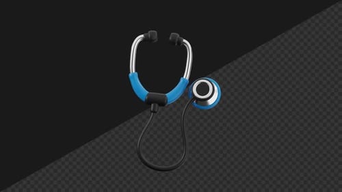 Animation de stéthoscope 3D avec fond transparent