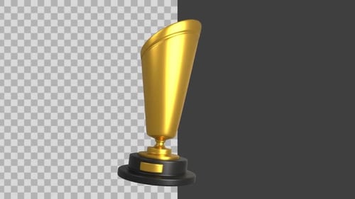 Animated 3D Golden Award Trophy Spinning