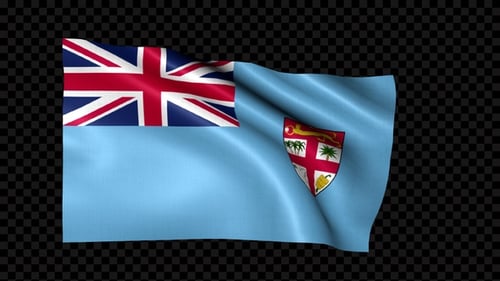 Fiji Flag Waving in Realistic Loop