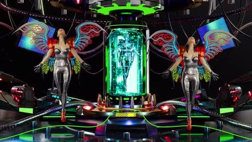 Laboratório de alta tecnologia de robôs borboletas 4K