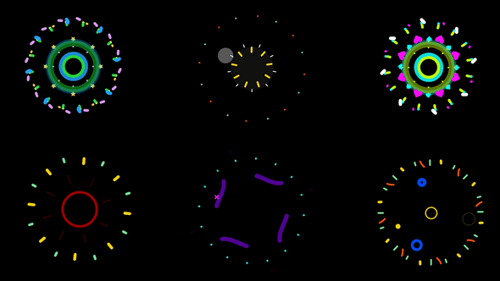 Colorful Fireworks Burst Pack Loop Animation Transparent Background