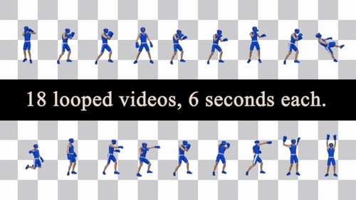 3D Boxer Character Actions Animation Pack