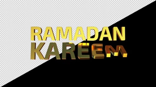 Golden 3D Ramadan Kareem Text Reveal