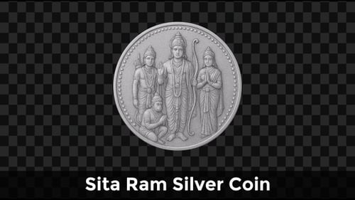 Pièce en argent Sita Ram — Bénédictions du festival de Diwali