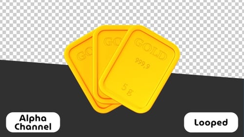 Clean Rotating Gold Bar Pack Animation