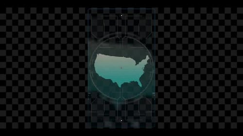 Futuristic HUD Display with United States Map Scan