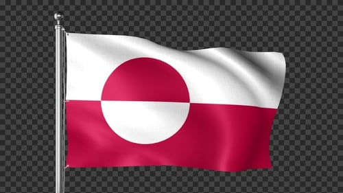 Realistic Waving Greenland Flag Animation
