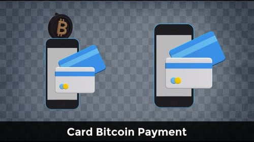 3D Animated Mobile Phone Online Payment and Bitcoin Transaction