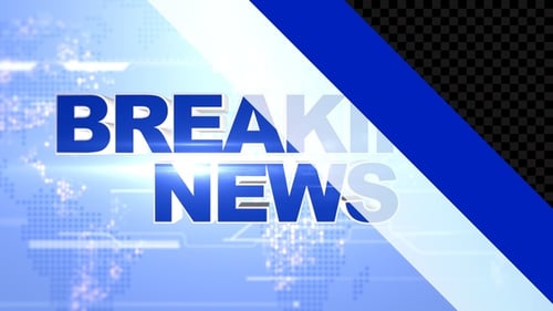 Breaking News Reveal Transition Wipe Blue