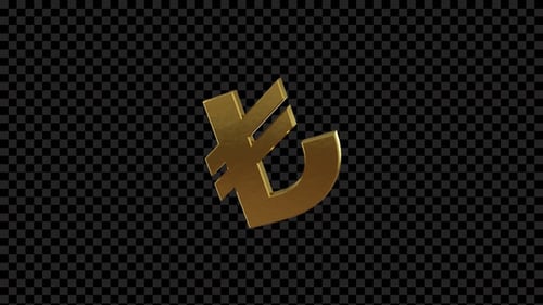Golden Turkish Lira Currency Symbol