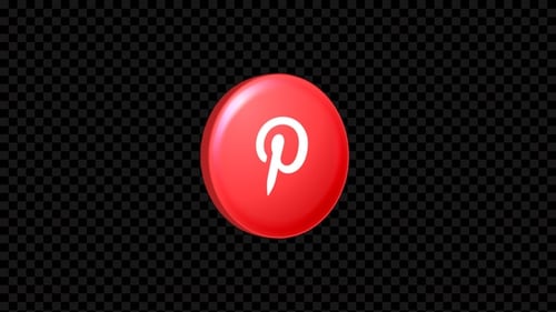 3D Pinterest Logo Rotation Animation