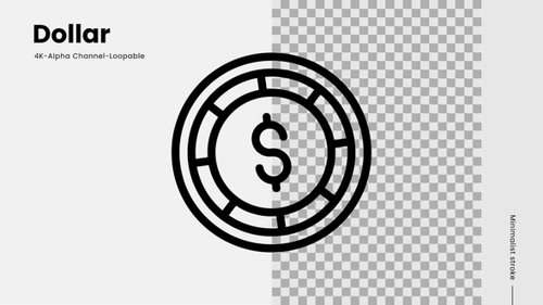 Minimalist Animated Dollar Sign Icon Loop