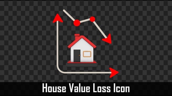 3D House Property Value Decline Chart Animation, Elements Motion ...