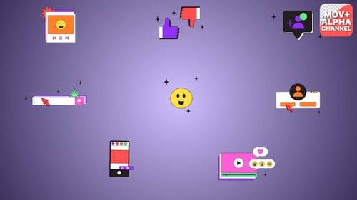 Flat Social Media Icon Animations Pack