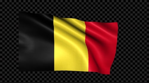 Realistic Waving Belgium Flag Animation