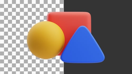 3D Animation of Colorful Building Blocks for Kids | Alpha Channel