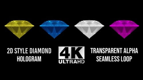 Glowing 2D Wireframe Diamond Seamless Loop
