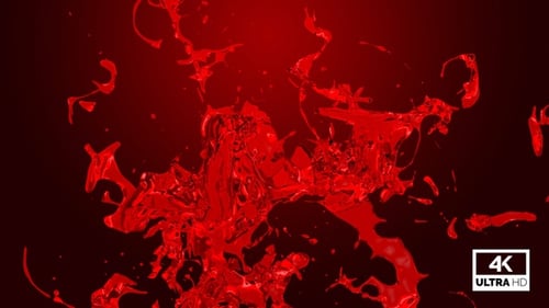 Dynamic Red Liquid Splashing Transition Reveal