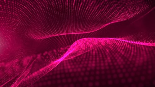 Particle Wave Flow Background Pink Loop V6