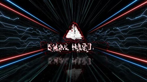 Futuristic Hacked Login Screen Reveal with Glitch Loading Bar