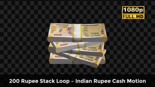 200 Rupee Stack Loop – Indian Rupee Cash Motion