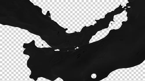 Black Paint Flow And Splash