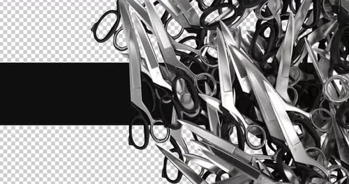 Pack Of 3D Scissors On Alpha