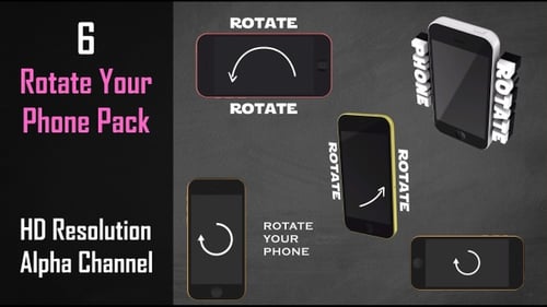 Animated Mobile Phone Rotate Instruction Graphic Pack