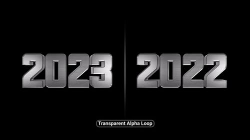 Year 2022 And 2023 Silver 3D Transparent Alpha Loop