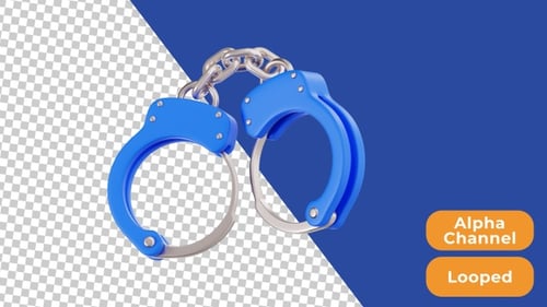 3D Animated Handcuff | Alpha Channel