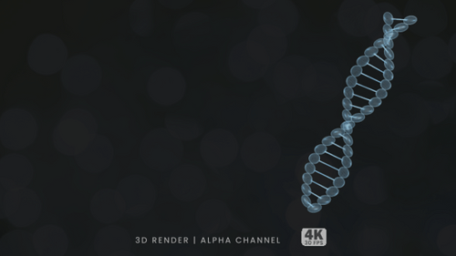 Futuristic Rotating DNA Helix Animation with Alpha Channel