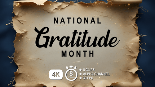 Animated National Gratitude Month Decorative Title Card
