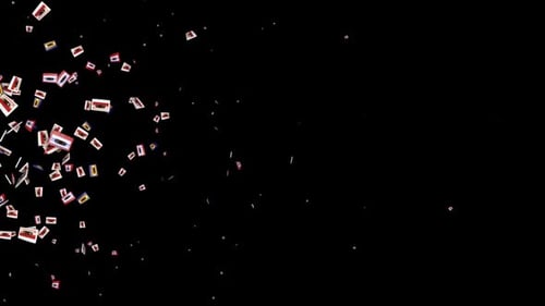 Flying Vertical Cassette Tape Package, with Alpha Matte, Loop