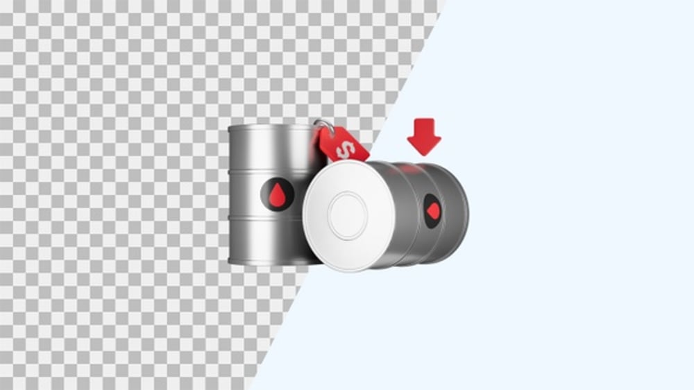 3D Animated Oil Barrels Representing Price Decrease, Elements Motion ...