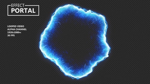 Wellenförmiges Portal mit blauer Energie
