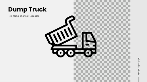 Animated Minimalist Outline Dump Truck Icon