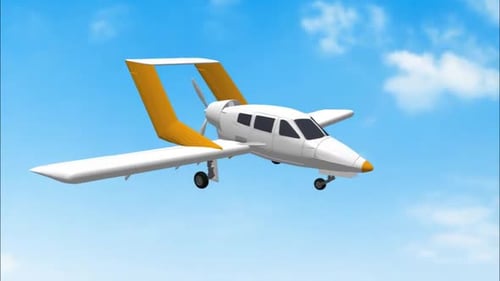 Modern 3D Airplane Flight Animation with Alpha Channel