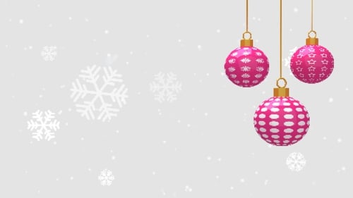 Animated Pink Christmas Ornaments with Festive Patterns
