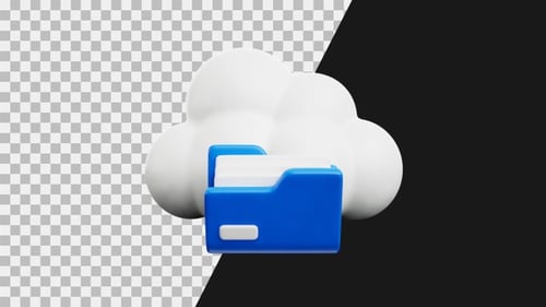 Animated 3D Cloud Storage Folder Icon