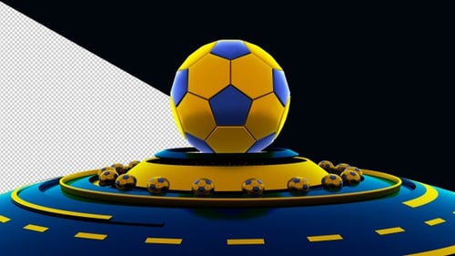 Lazo de fondo transparente de fútbol amarillo